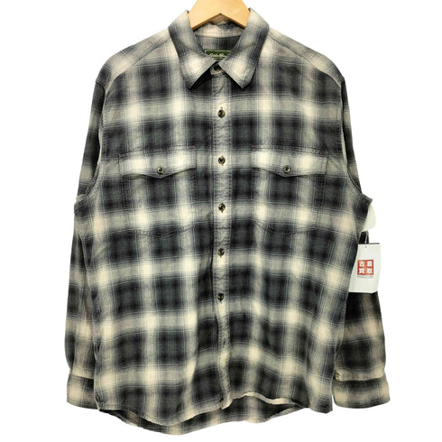 エディーバウアー Eddie Bauer コットン シャドーチェック フラップポケット 長袖シャツ メンズ import:M