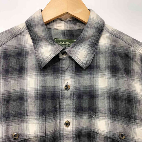 エディーバウアー Eddie Bauer コットン シャドーチェック フラップポケット 長袖シャツ メンズ import:M