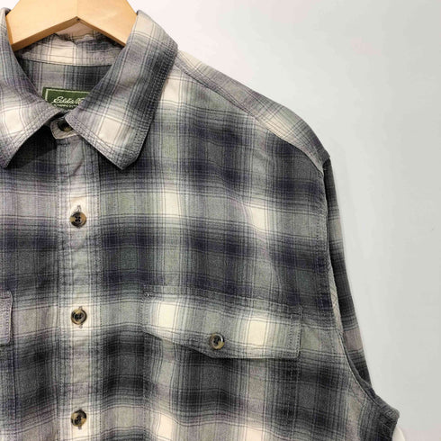 エディーバウアー Eddie Bauer コットン シャドーチェック フラップポケット 長袖シャツ メンズ import:M