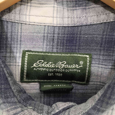 エディーバウアー Eddie Bauer コットン シャドーチェック フラップポケット 長袖シャツ メンズ import:M