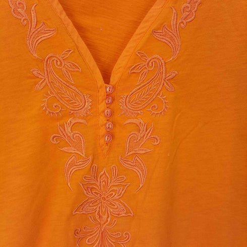 ローレンラルフローレン LAUREN RALPH LAUREN 刺繍 七分 カットソー レディース import:M