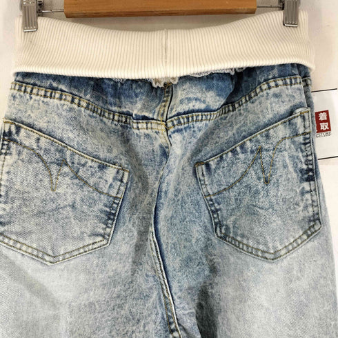 リブウエスト ワイドデニムパンツ レディース JPN:XL
