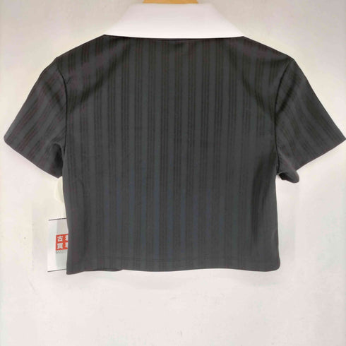 アディダス adidas フットボール ジャカード Vネック クロップポロシャツ レディース JPN:L