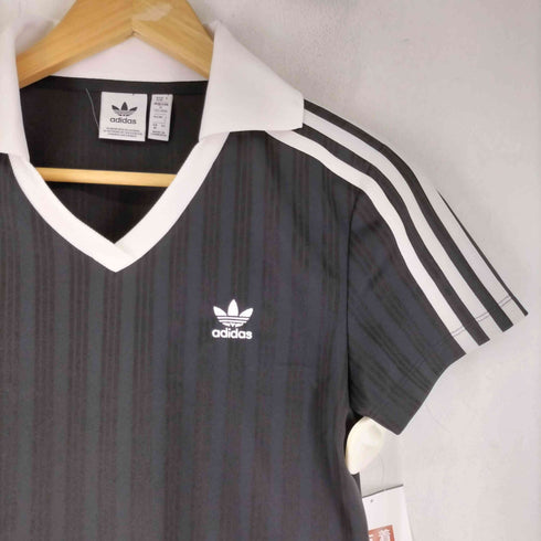 アディダス adidas フットボール ジャカード Vネック クロップポロシャツ レディース JPN:L
