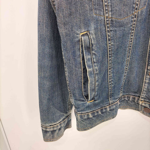 エディーバウアー Eddie Bauer チェックネル裏地 デニム トラッカージャケット メンズ import:XS