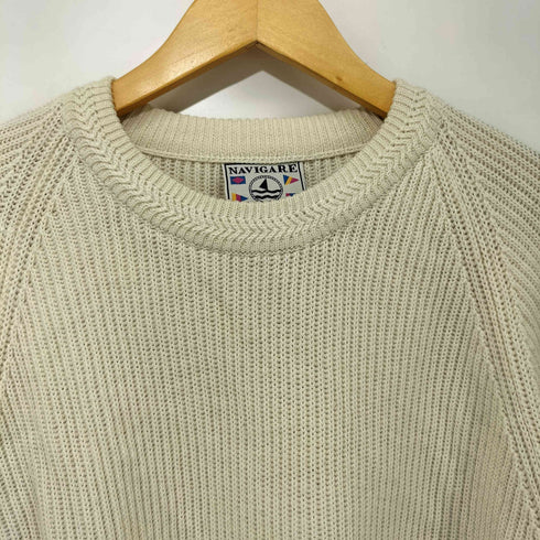 NAVIGARE 90s イタリア製 ローゲージ ラグラン クルーネック ニット メンズ import:XL
