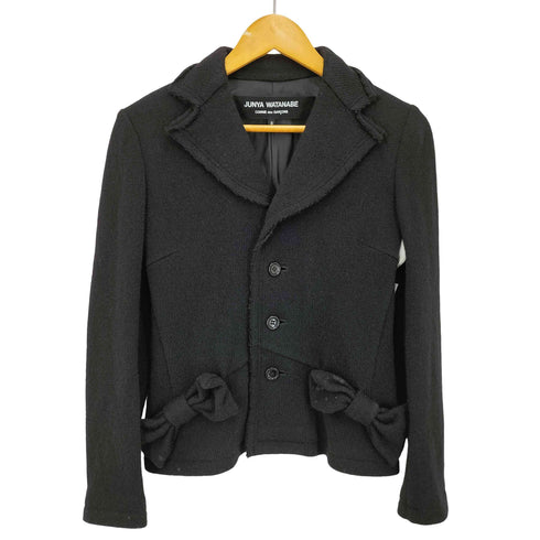 ジュンヤワタナベコムデギャルソン JUNYA WATANABE COMME des GARCONS 05AW Ribbon Detail Wool Knit Jacket リボンデザイン ウールニットジャケット AD2005 レディース JPN:S