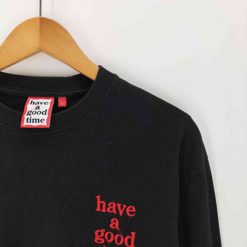 ハブアグッドタイム HAVE A GOOD TIME ロゴワンポイント刺繍 長袖Tシャツ メンズ L