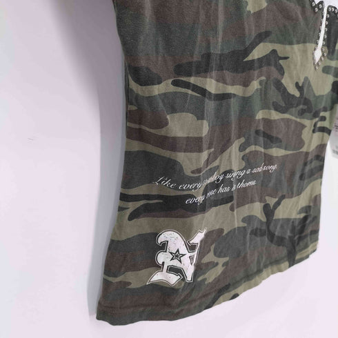 NIER NOR / Y2K クロス ヘンリーネック Tシャツ レディース