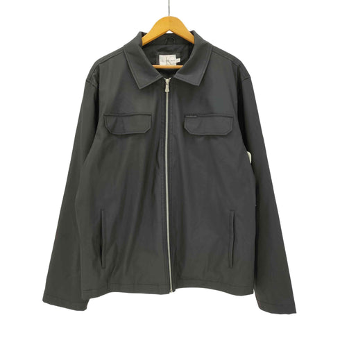 カルバンクラインジーンズ Calvin Klein Jeans 90-00S OLD SERVICE JACKET サービス ジャケット ジップアップ ブルゾン ブラック メンズ import:L