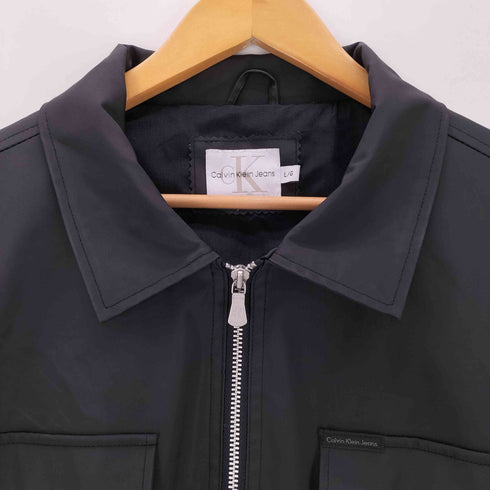 カルバンクラインジーンズ Calvin Klein Jeans 90-00S OLD SERVICE JACKET サービス ジャケット ジップアップ ブルゾン ブラック メンズ import:L