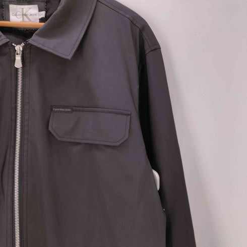 カルバンクラインジーンズ Calvin Klein Jeans 90-00S OLD SERVICE JACKET サービス ジャケット ジップアップ ブルゾン ブラック メンズ import:L