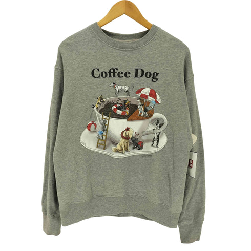 gray lifeshop cofee dog プリントスウェット メンズ M