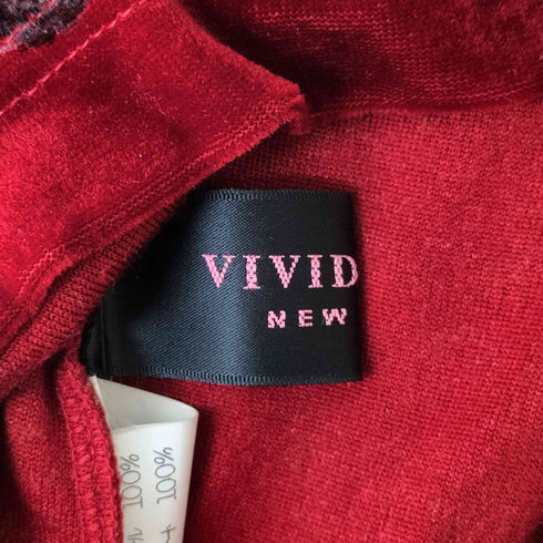 VIVIDAKIKO フラワーデザイン スタンドネックベロアトップ レディース JPN:M