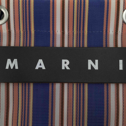 マルニ MARNI MARKET ストライプ ストロー バッグ レディース