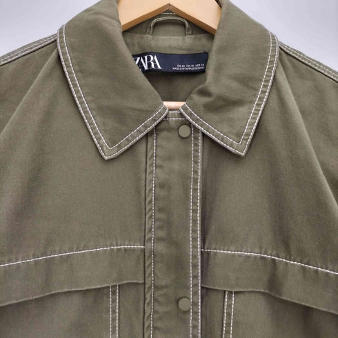 ザラ ZARA ステッチデザインクロップドジャケット レディース import:XS