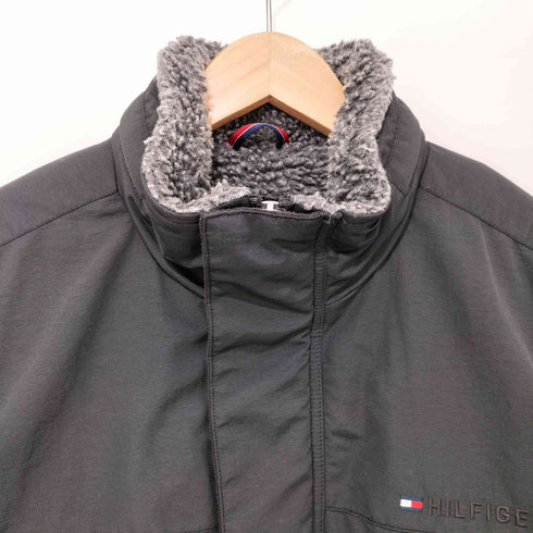 トミーヒルフィガー TOMMY HILFIGER ロゴ刺繍 裏ボア キルティング ナイロン ジャケット メンズ import:M