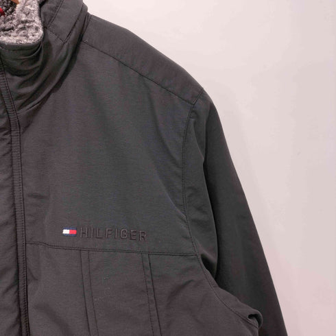 トミーヒルフィガー TOMMY HILFIGER ロゴ刺繍 裏ボア キルティング ナイロン ジャケット メンズ import:M