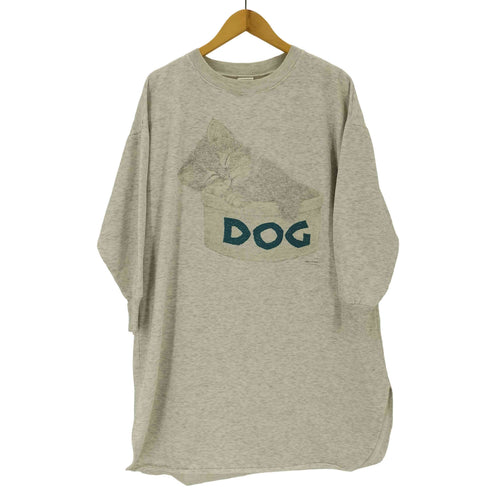 90s Cat Kitten in Dog プリントロングスウェットシャツ レディース