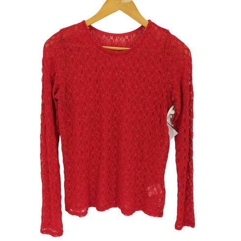 レイビームス Ray BEAMS ストレッチ レース クルーネック 長袖トップス レディース