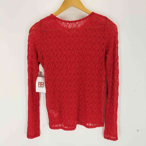 レイビームス Ray BEAMS ストレッチ レース クルーネック 長袖トップス レディース