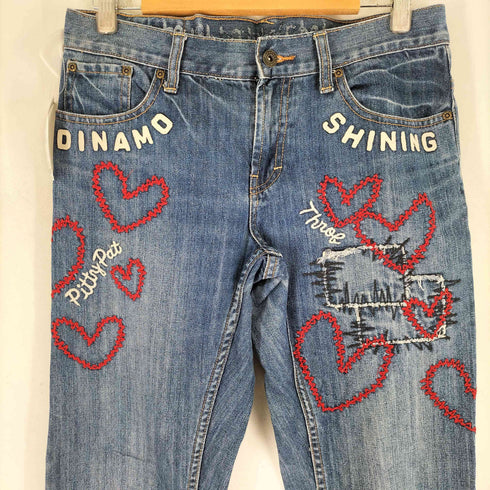 ROUGH 刺繍デザイン デニムパンツ レディース