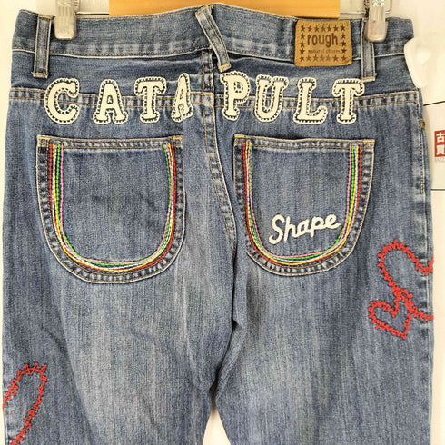 ROUGH 刺繍デザイン デニムパンツ レディース