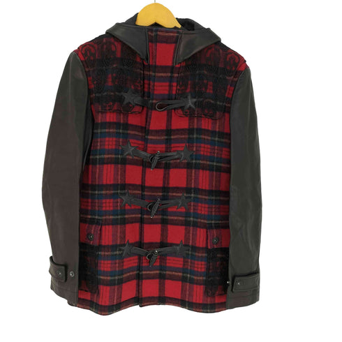 MabuyaMabuya チェック 素材切替 ダッフルコート メンズ import:M