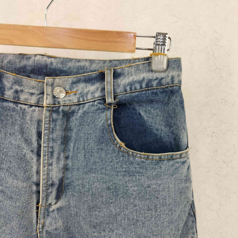 I DIY デザイン レイヤー デニム パンツ レディース M