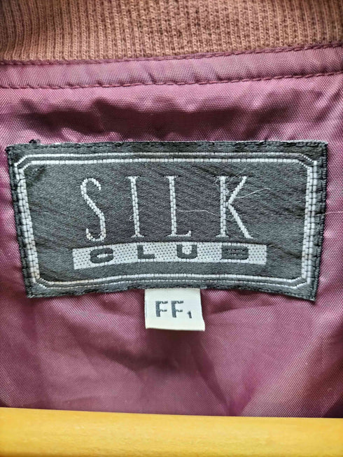 PURE SILK 100% 絹 シルク ブルゾン ボンバー ジャケット メンズ FREE