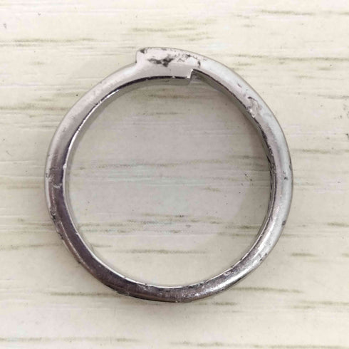 FINE STEEL LOVE刻印 ブルーストーン センターカットライン リング レディース