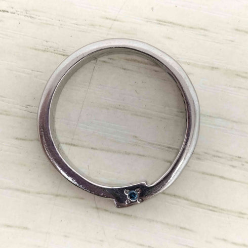 FINE STEEL LOVE刻印 ブルーストーン センターカットライン リング レディース