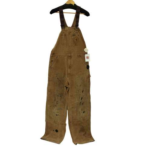 カーハート Carhartt SANDSTONE BIB OVERALL サンドストーン ウオッシュ 加工 ダック 生地 ビブ ダブルニー ペインター オーバーオール ペンキ ペイント グランジ メンズ 34×32