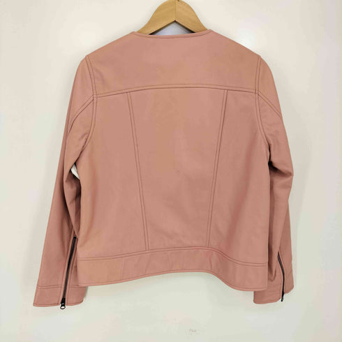 JTPLEATHER シープスキン ノーカラーレザージャケット レディース JPN:40