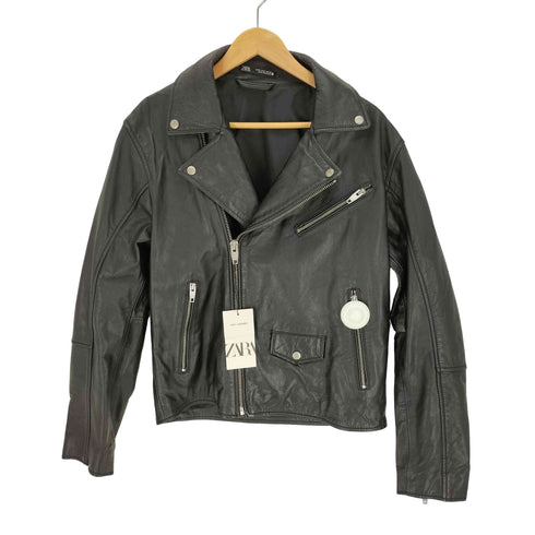 ザラ ZARA レザー ダブルライダース ジャケット メンズ import:M