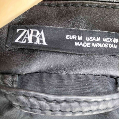 ザラ ZARA レザー ダブルライダース ジャケット メンズ import:M