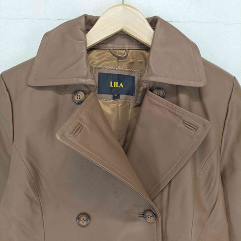 LILA リラ pig leather ピッグレザー 豚革 ハーフ トレンチコート レディース 9