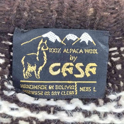 CASA アルパカ ノルディック柄 ハンド ニット メンズ L