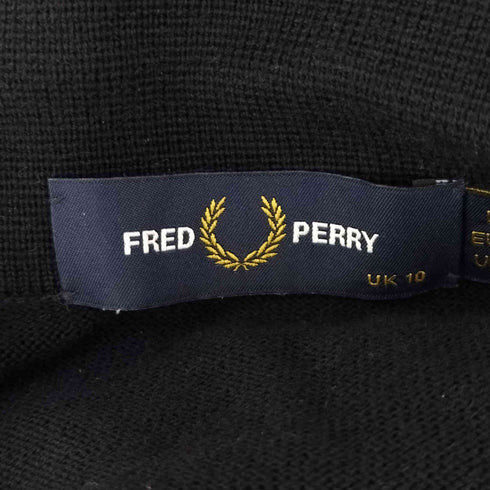 フレッドペリー FRED PERRY ZIP-THROUGH KNITTED SHIRT ジップスルー ニット カーディガン レディース UK10