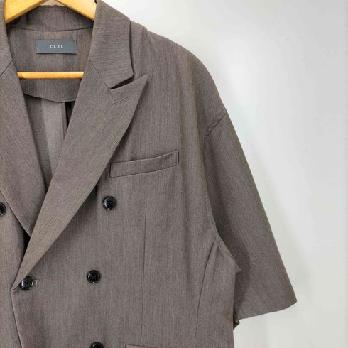 クレイル CLEL Back Brushed TR Double Breasted Short Sleeve Tailored Jacket バックブラッシュドTR ダブルブレスト半袖テーラードジャケット レディース JPN:S