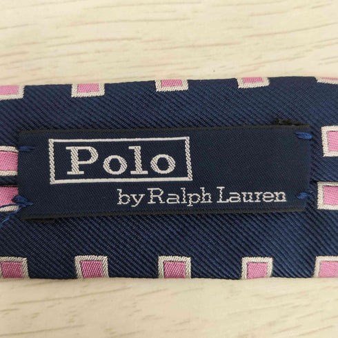 ポロバイラルフローレン Polo by RALPH LAUREN イタリア製 スクエアドット HANDMADE シルクネクタイ メンズ