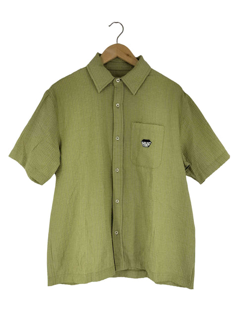ハフ HUF BIG BLOCK STRIPED SHPRT ワンポイントロゴ ストライプ ショートスリーブ シャツ メンズ import:S