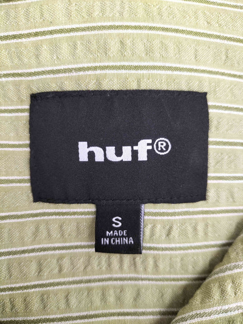 ハフ HUF BIG BLOCK STRIPED SHPRT ワンポイントロゴ ストライプ ショートスリーブ シャツ メンズ import:S