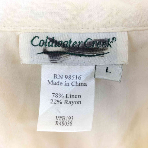 コールドウォータークリーク Coldwater Creek リネン レーヨン 半袖 シャツ レディース L