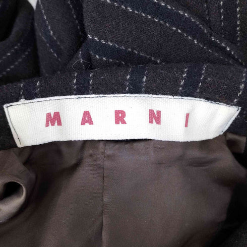 マルニ MARNI ウールカシミヤ 背抜き ストライプ 変形ポケット テーラードジャケット メンズ