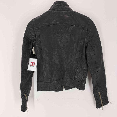 ディーアンドジードルチェアンドガッバーナ D&G DOLCE&GABBANA LAMB LEATHER ラムレザー ジップ ポケット ギミック レザージャケット Archive アーカイブ レディース 36