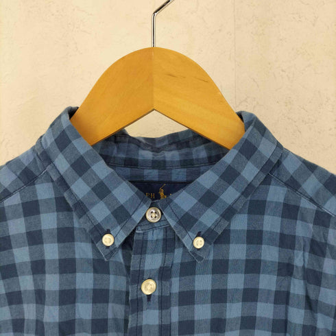 ラルフローレン RALPH LAUREN コットン 半袖 ボタンダウン ブロックチェック シャツ メンズ XL(170)