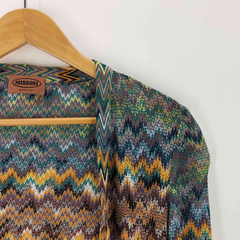 ミッソーニ MISSONI 幾何学 ロングカーディガン レディース 42