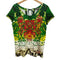 デシグアル Desigual 花柄刺繍 ビーズ装飾 UネックTシャツ レディース import:XL