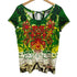 デシグアル Desigual 花柄刺繍 ビーズ装飾 UネックTシャツ レディース import:XL